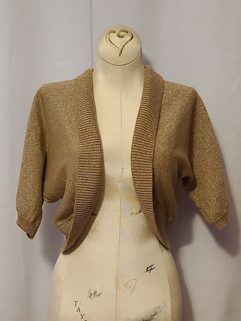Banana Republic Sweater Open Front Shortcrop Tan/Goldish Color